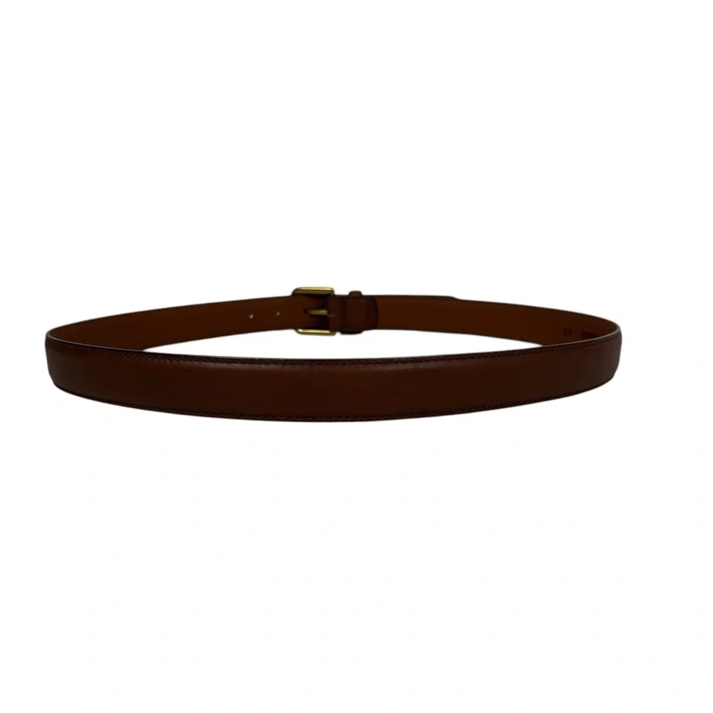 L.L. Bean Brown Full Grain Leather Made In USA Belt Mens Size 38 Casual EUC - Picture 4 of 12